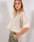 CAMICIA MEZZA COREA LYOCELL RICAMO