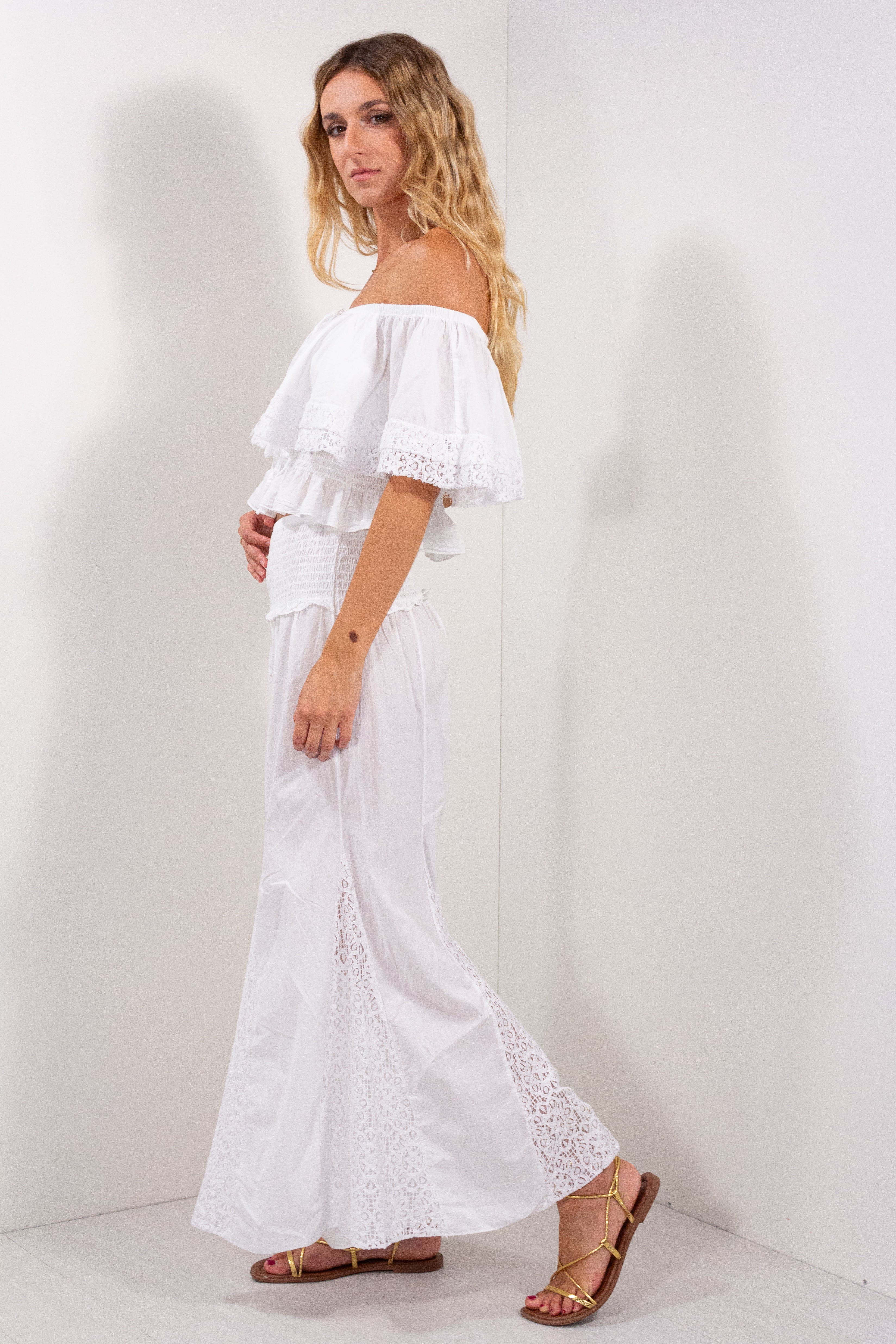 PANTALONE INSERTI IN PIZZO