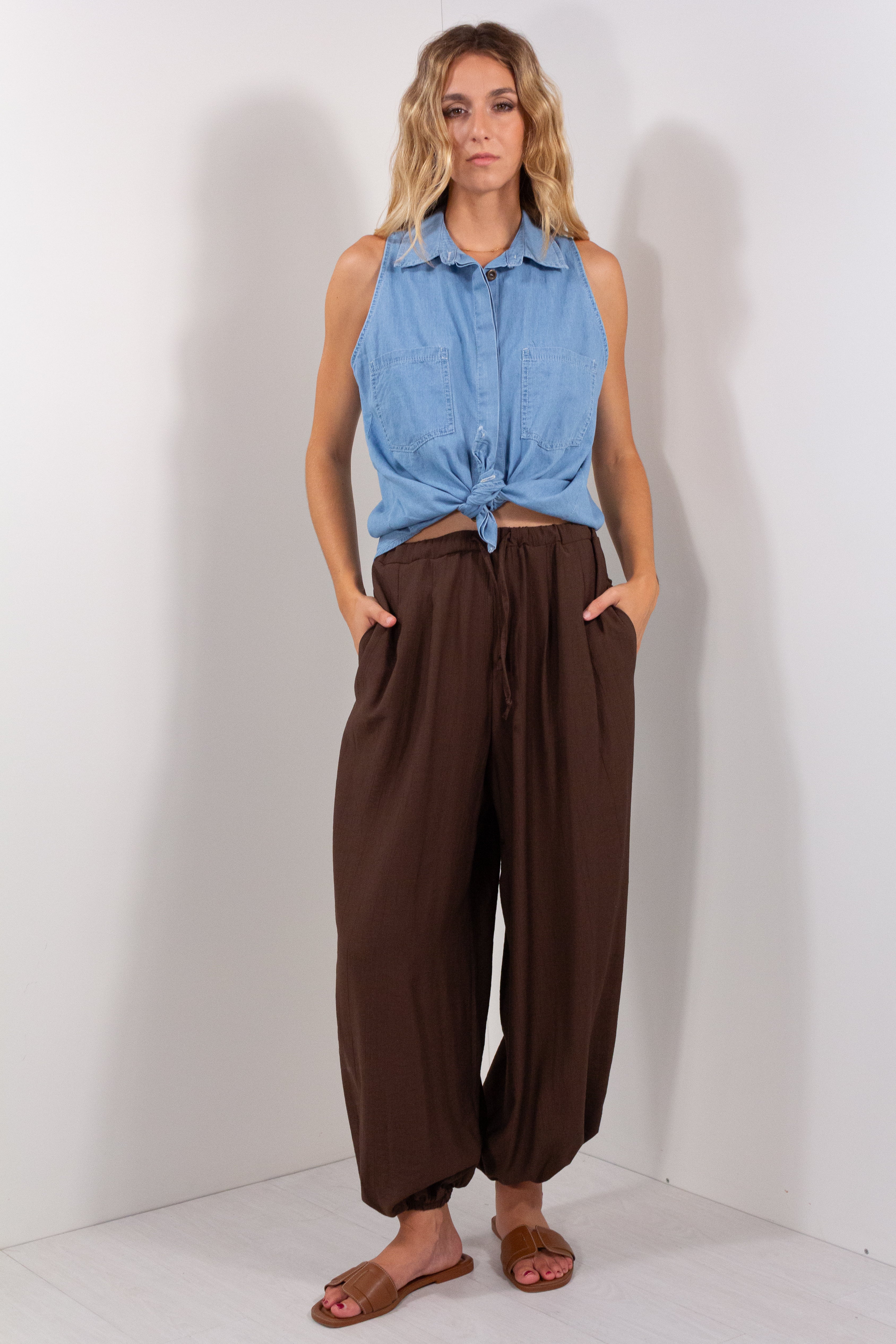 CAMICIA S/M NODO CHAMBRIE