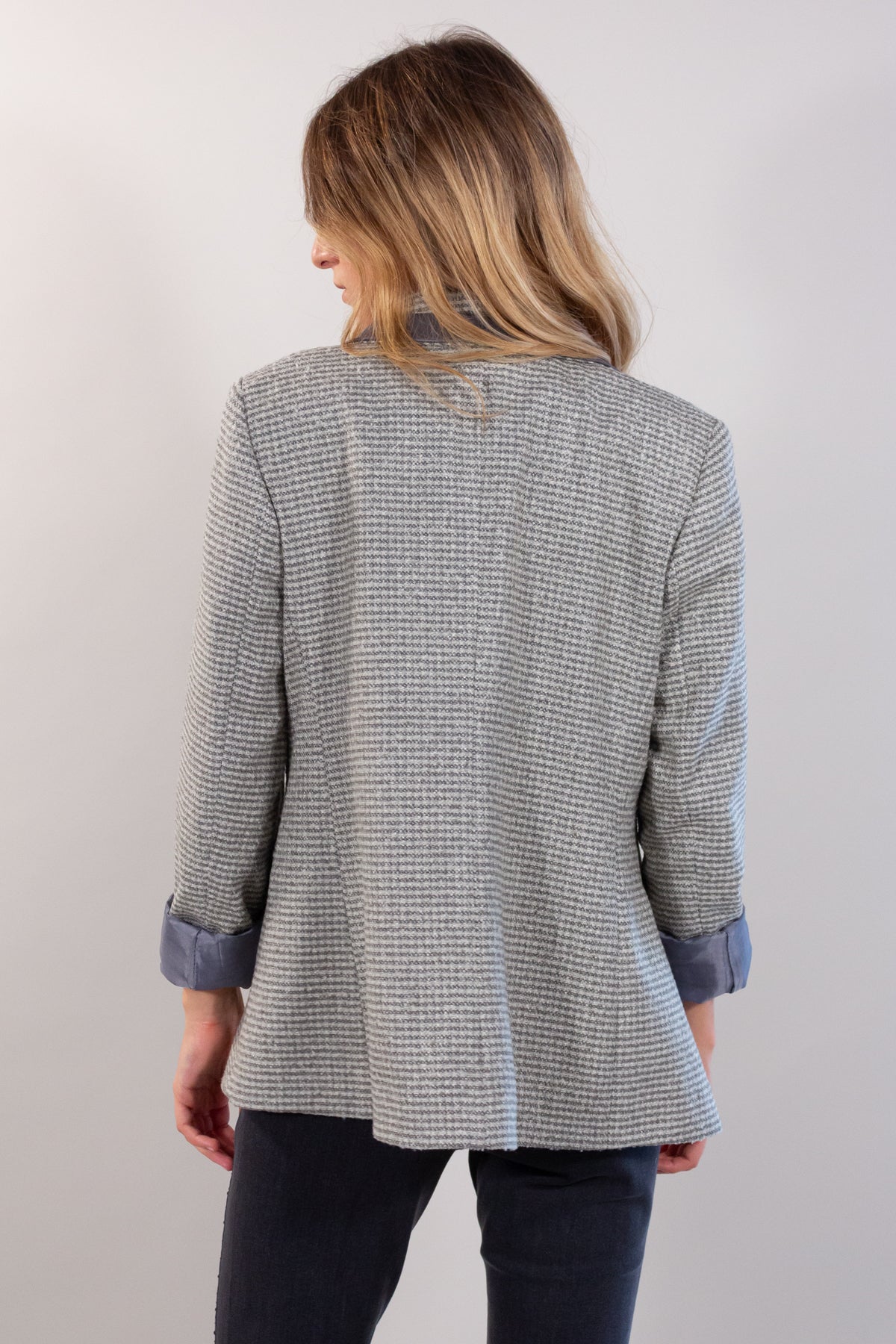 houndstooth blazer + eco-leather