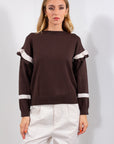 MAGLIA FRAPPE MANICHE BICOLOR