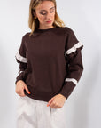 MAGLIA FRAPPE MANICHE BICOLOR