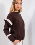 MAGLIA FRAPPE MANICHE BICOLOR