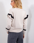 MAGLIA FRAPPE MANICHE BICOLOR