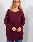 MAGLIA OVER PERLE SPALLE