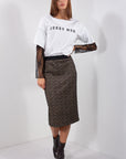 T-SHIRT MANICA PIZZO STAMPA