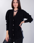 CARDIGAN WITH LAMINATED DETAIL
