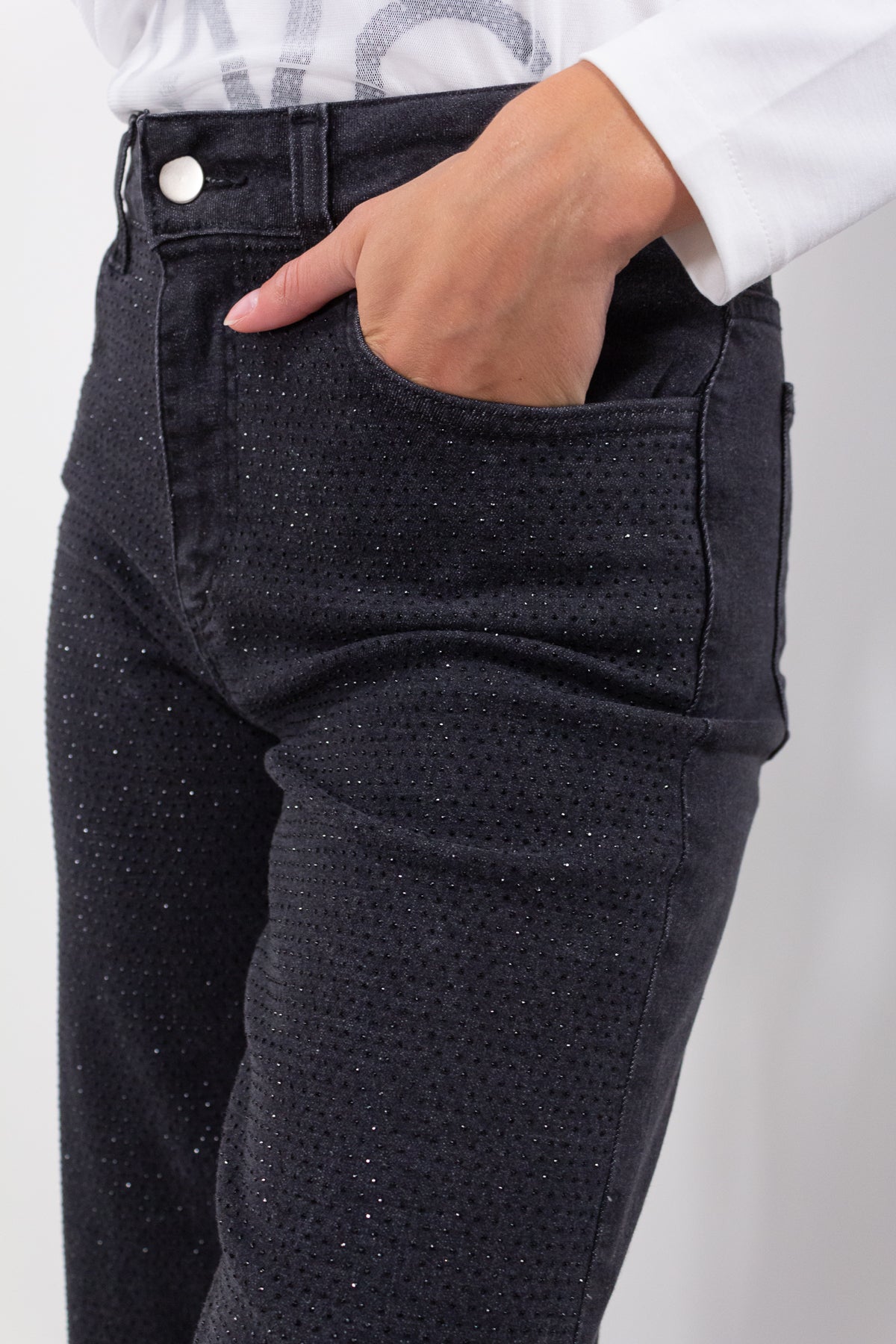 JEANS PALAZZO STRASS