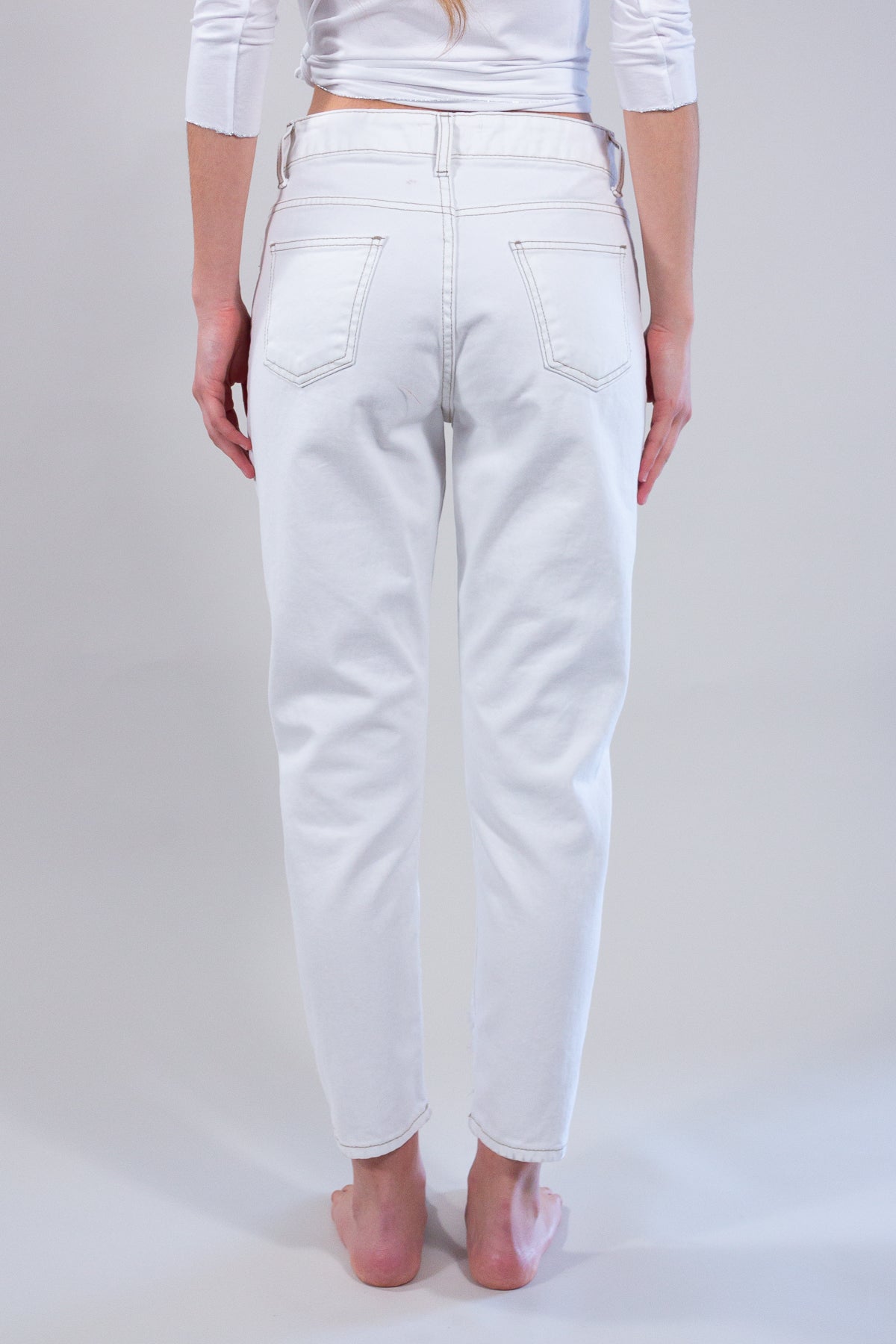 JEANS BIANCO ROTTURE