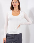 MAGLIA SCOLLATA MISTO CASHMERE