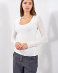 MAGLIA SCOLLATA MISTO CASHMERE