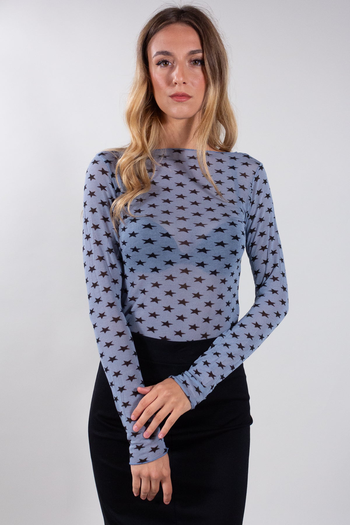 MAGLIA STELLE MISTO CASHMERE