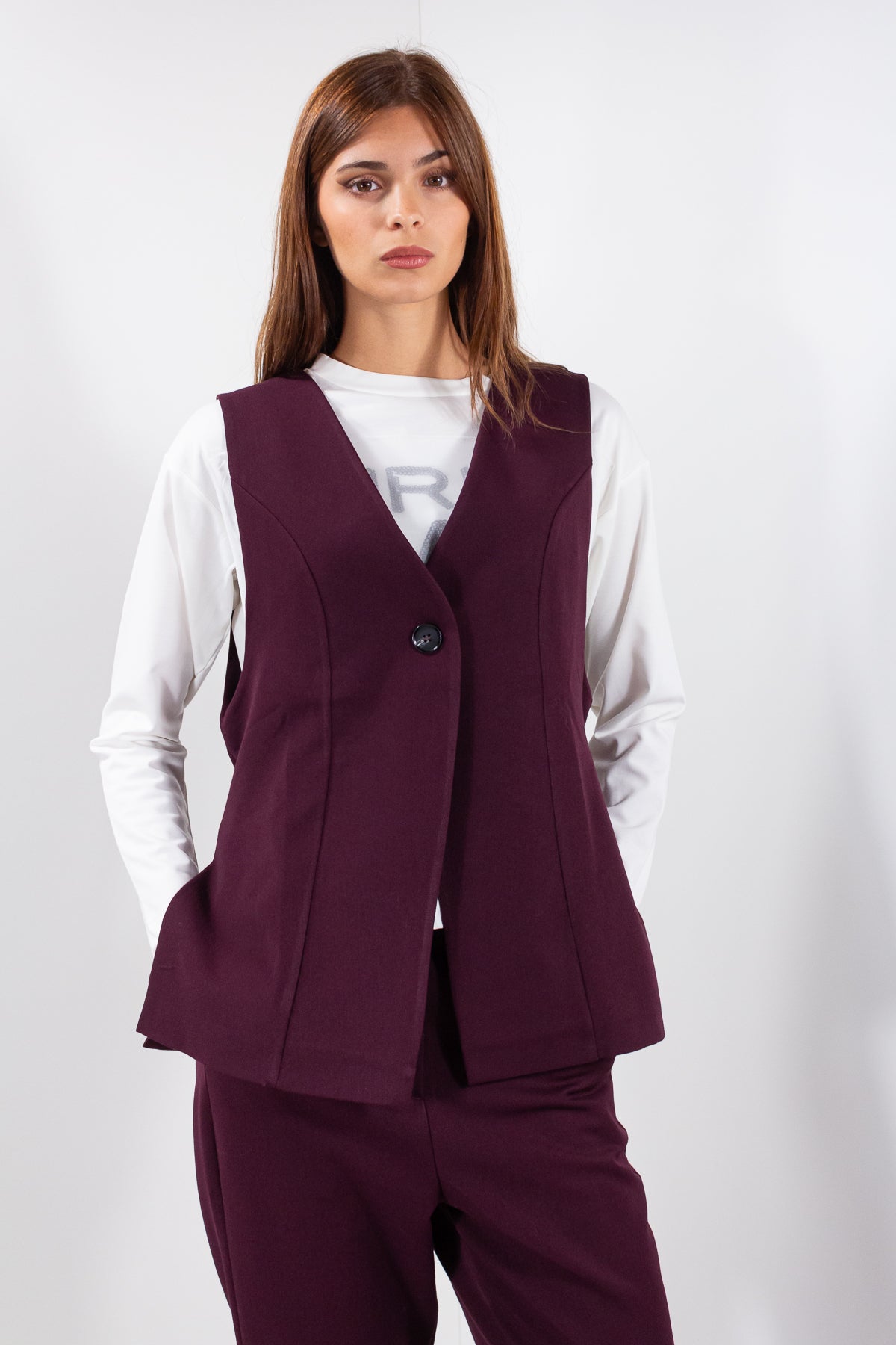 COMPLETO GILET MANO LANA