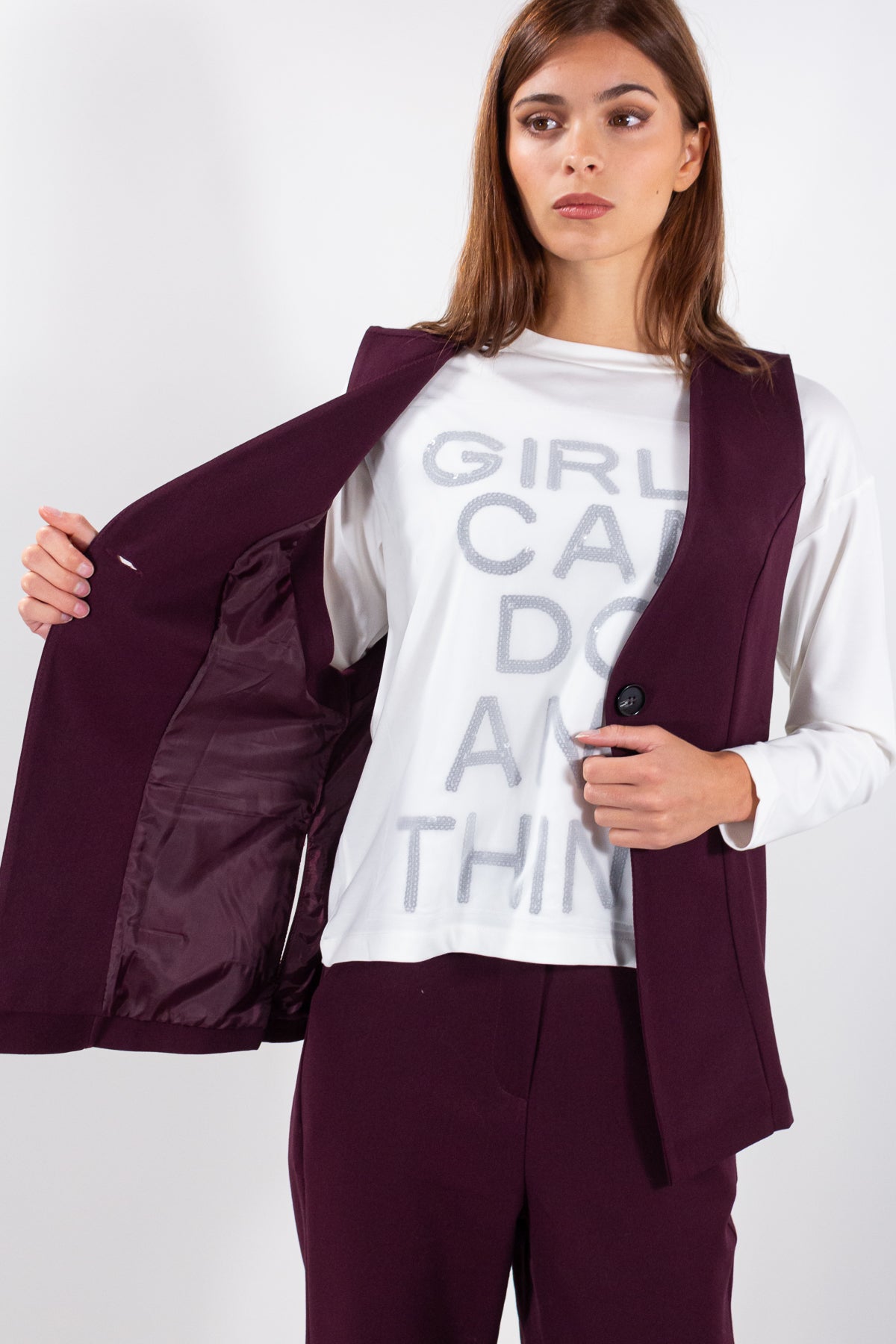 COMPLETO GILET MANO LANA