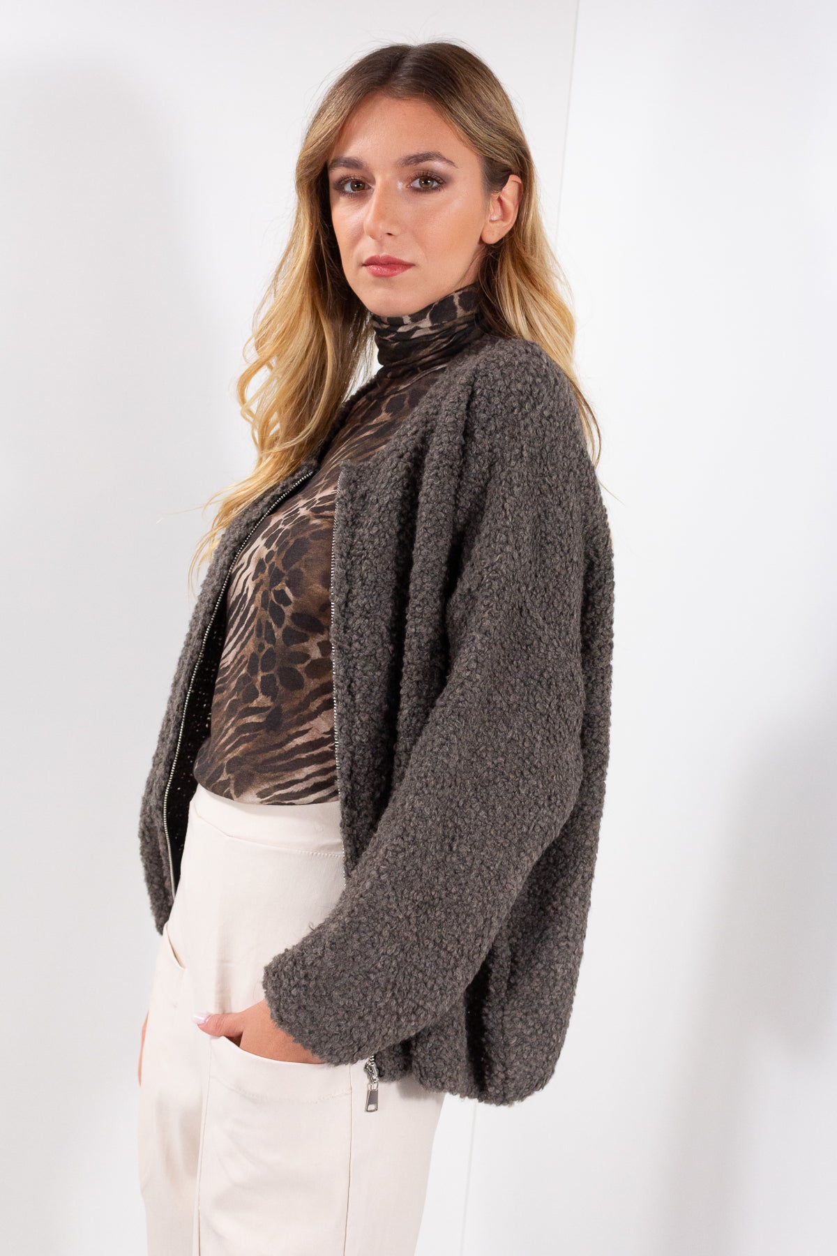 GIUBBINO ZIP BOUCLE&#39;