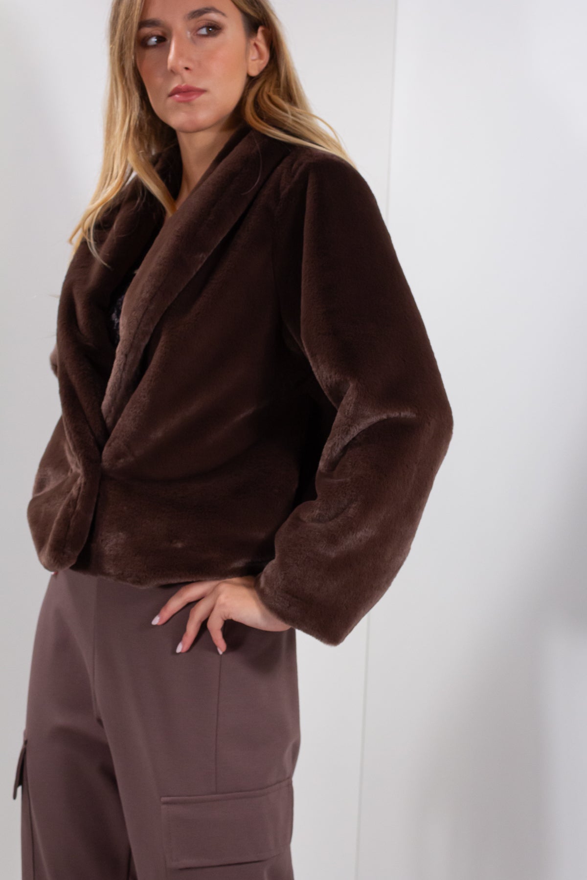 GIACCA PELLICCIA ECO CASTORO**