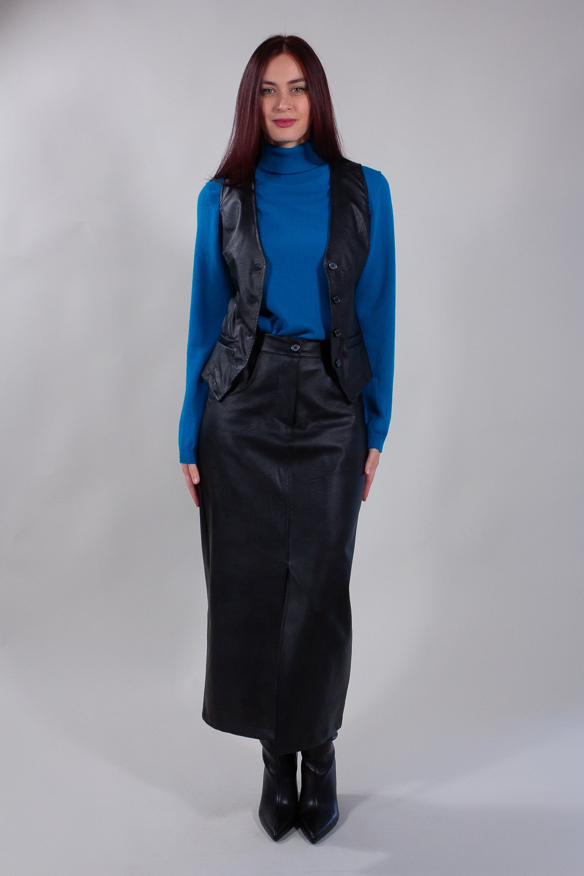 ECO-LEATHER PENCIL SKIRT