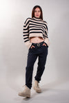 MAGLIA CROPPED RIGATA