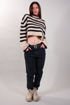 MAGLIA CROPPED RIGATA