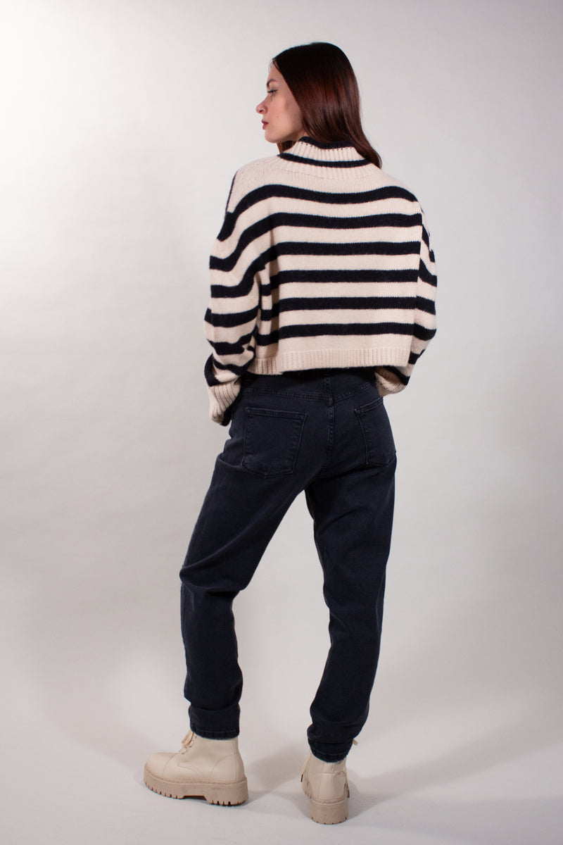 MAGLIA CROPPED RIGATA