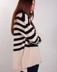 STRIPED TURTLE NECK WITH SLITS