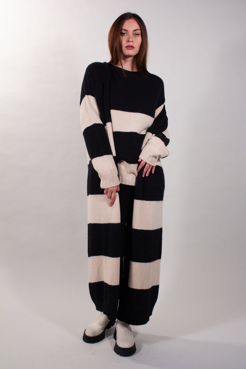 CARDIGAN MAXI RIGHE
