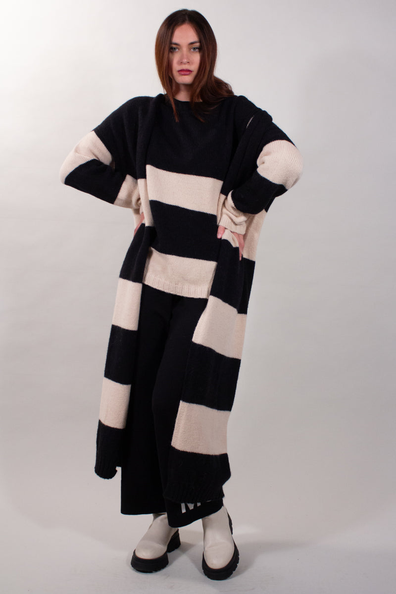 CARDIGAN MAXI RIGHE