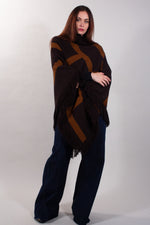 PONCHO BICOLOR FRANGE