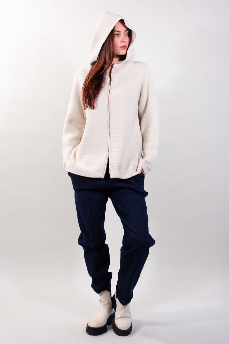 GIACCA ZIP CAPPUCCIO