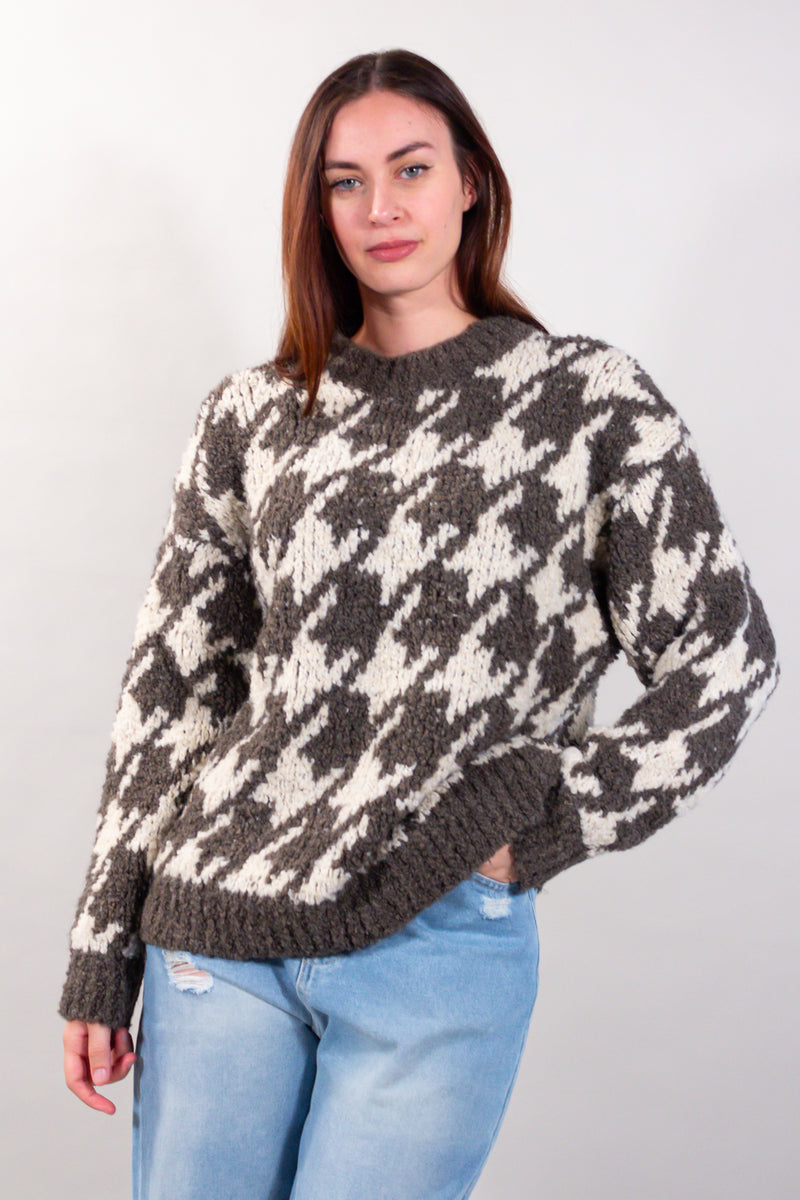 MAGLIA BOUCLE' PIED DE POULE