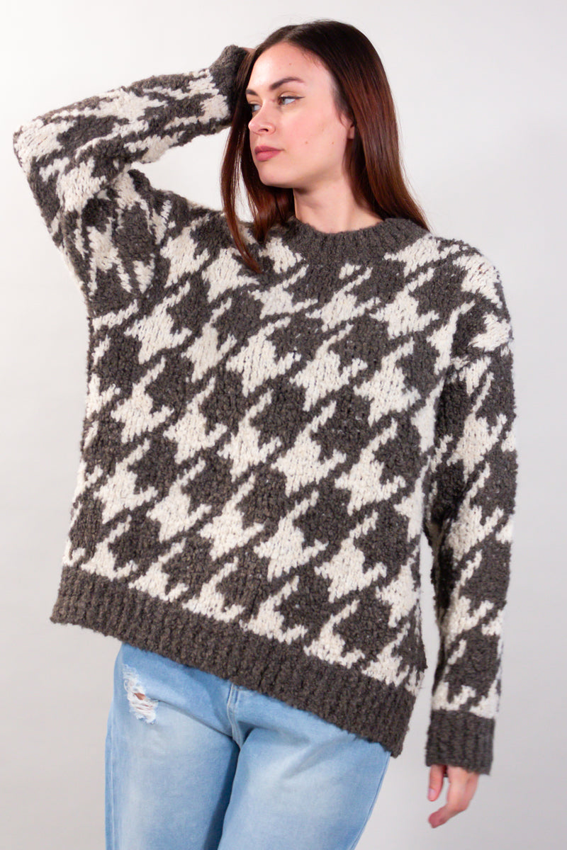 MAGLIA BOUCLE' PIED DE POULE