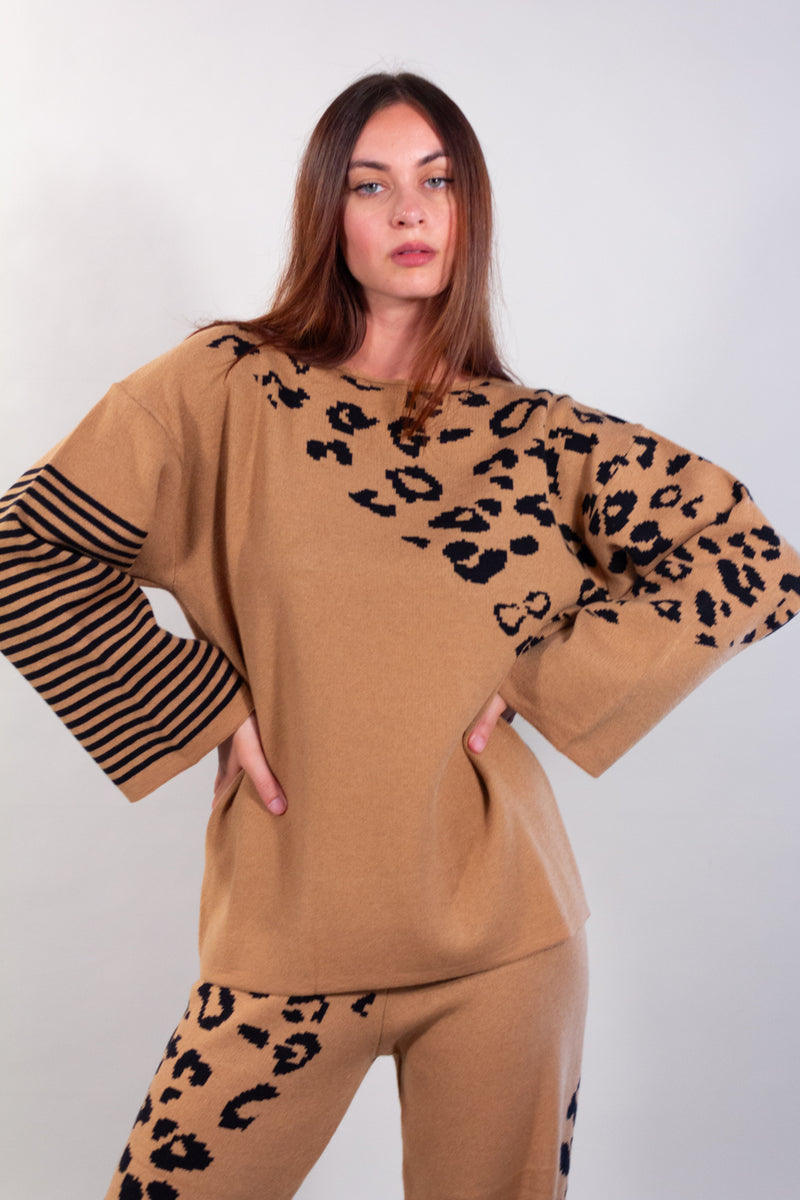 MAGLIA MIDI MACULATA + RIGHE
