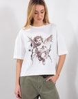 T-SHIRT CROP STAMPA