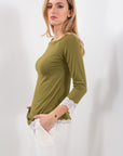 MAGLIA RAGLAN 3/4 PIZZO CONTRASTO