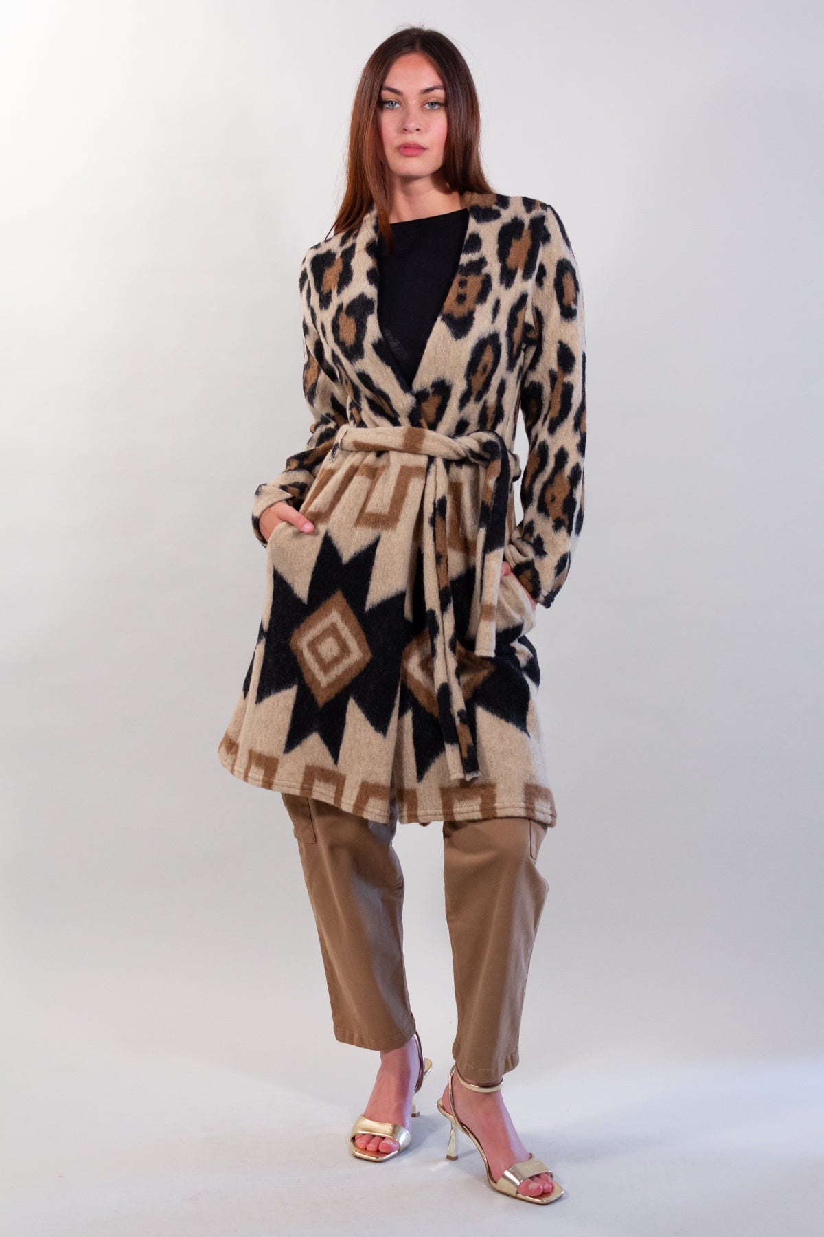 SPOTTED WOOL COAT