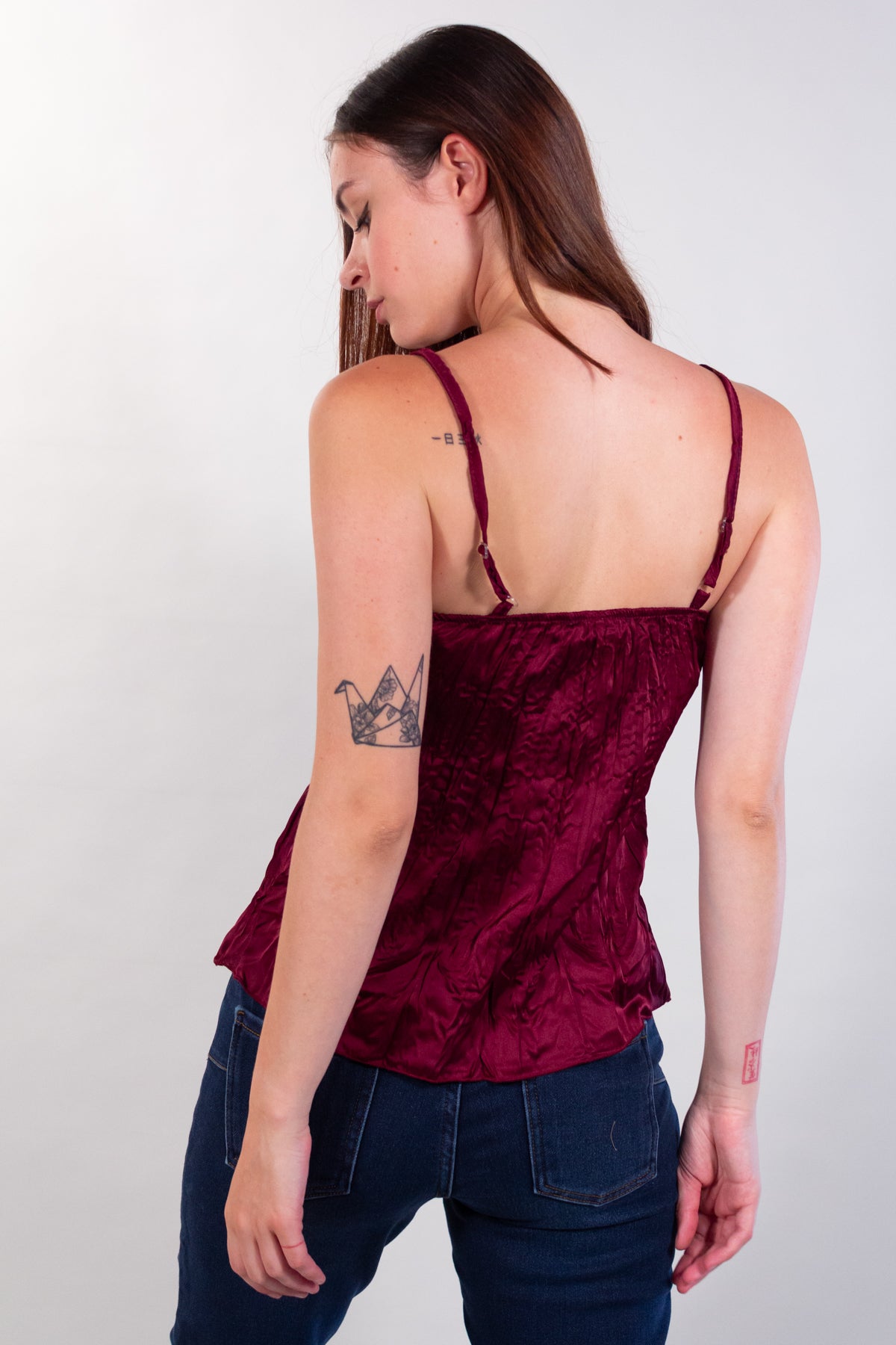 WRINKLED SATIN TOP