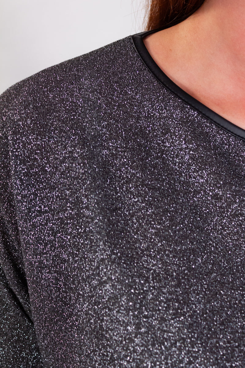 MAGLIA INTERMEDIA LUREX + ECOPELLE
