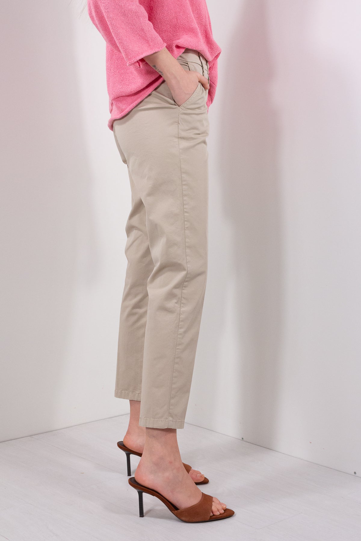 PANTALONE CHINOS A SIGARETTA ZIP