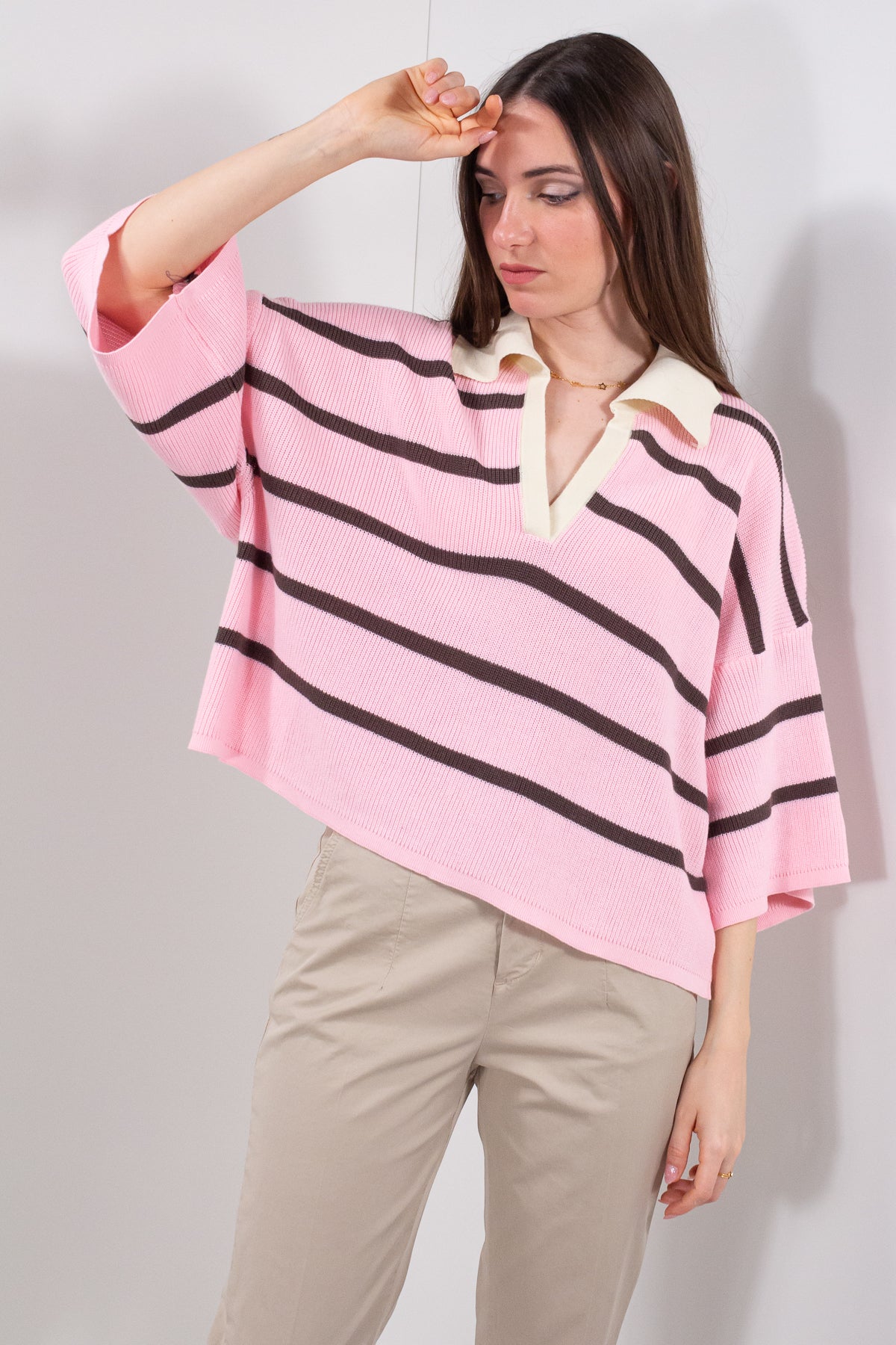 MAGLIA POLO RIGATA OVER