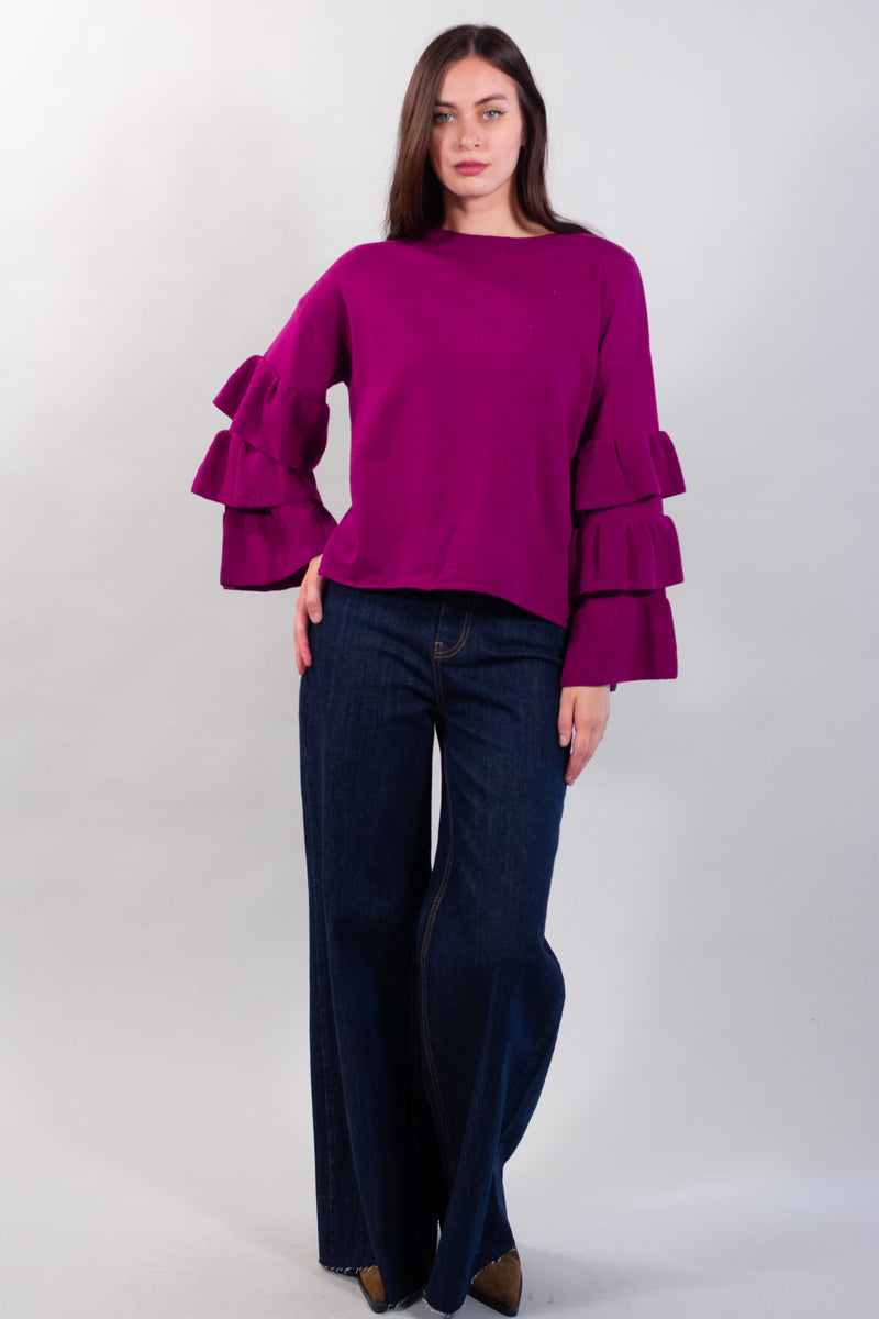 MAGLIA FRAPPE MANICHE