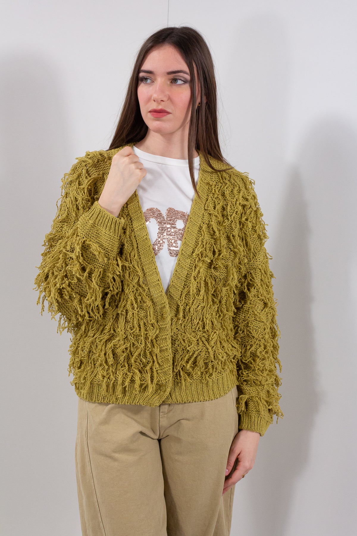 CARDIGAN FRANGE BOTTONI