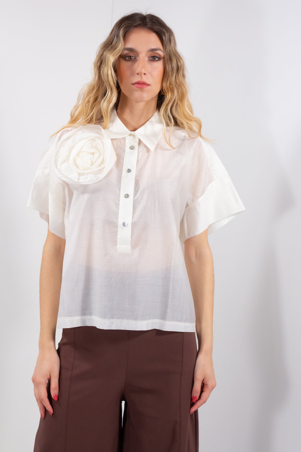 CAMICIA LYOCELL + FIORE