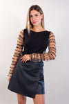 MAGLIA MANICHE TULLE POIS
