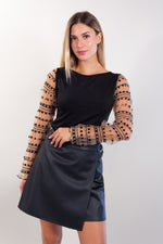 MAGLIA MANICHE TULLE POIS