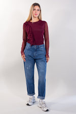 MAGLIA FRAPPA TULLE