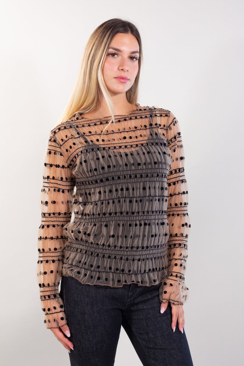MAGLIA TULLE POIS + TOP