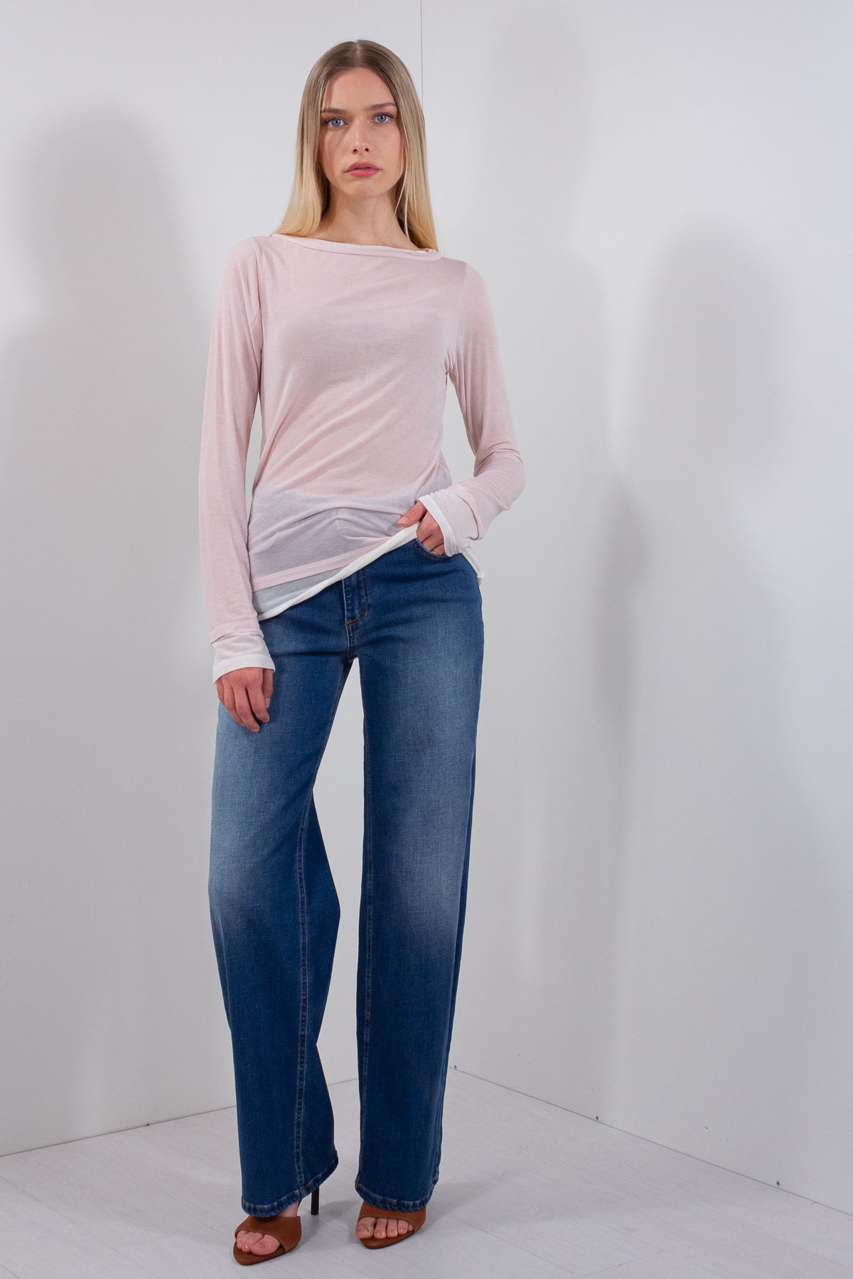MAGLIA DOPPIO COLLO SETINA
