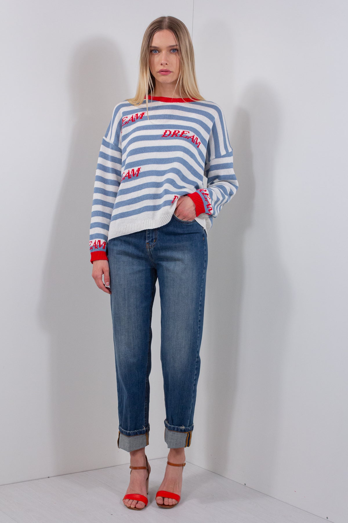 JEANS RISVOLTO LAVAGGIO MEDIO