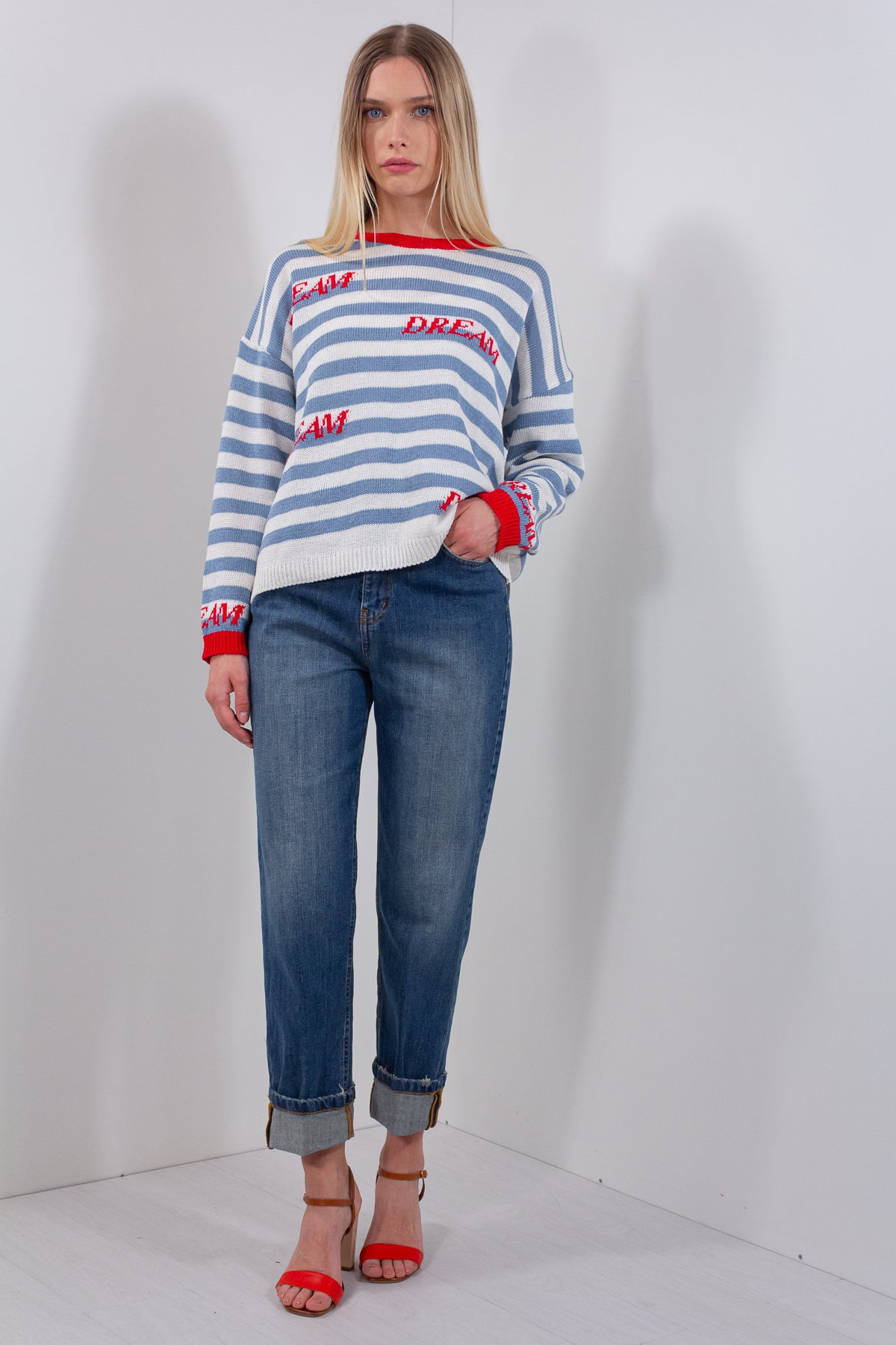JEANS RISVOLTO LAVAGGIO MEDIO