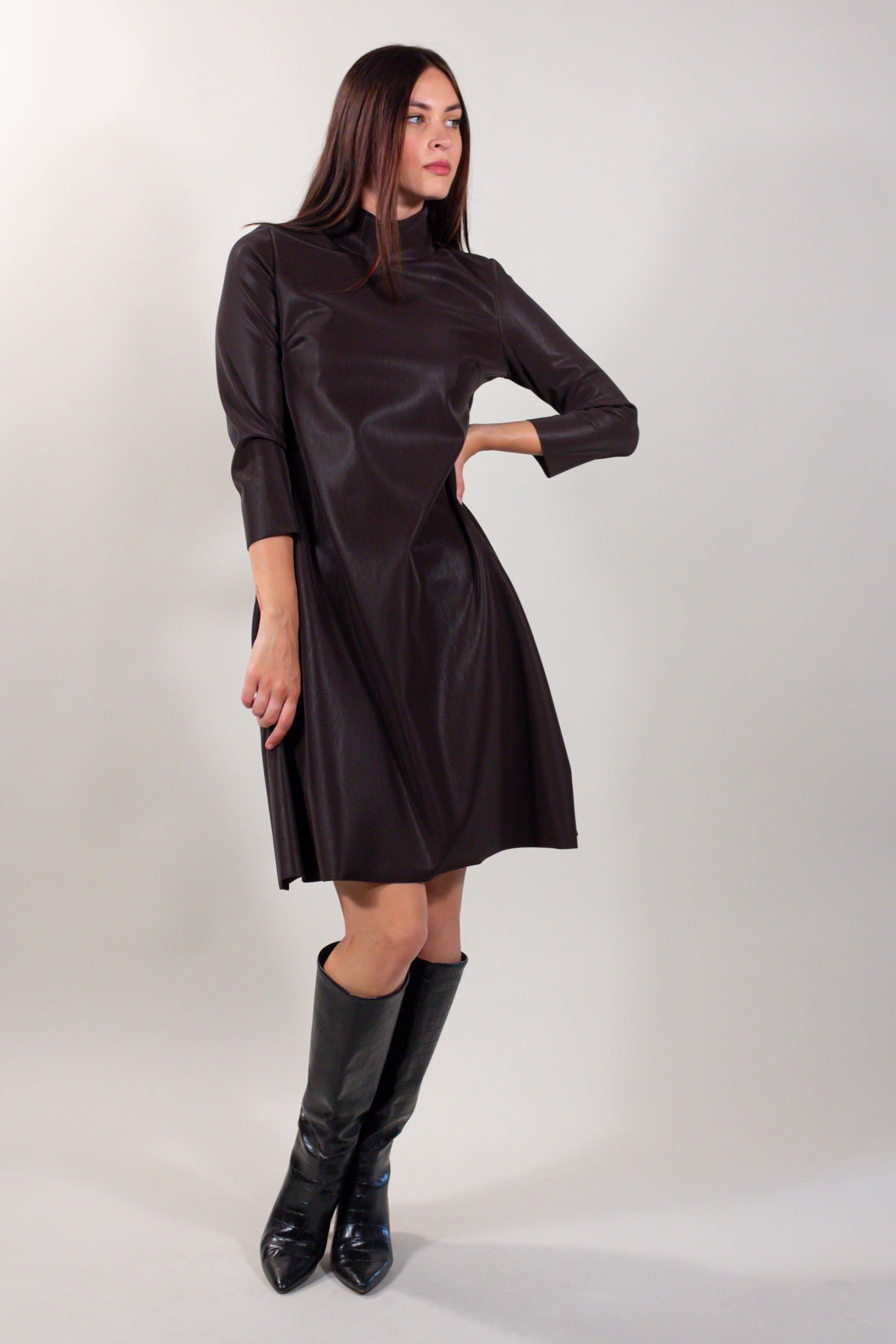 RUBBERED ECO-LEATHER DRESS